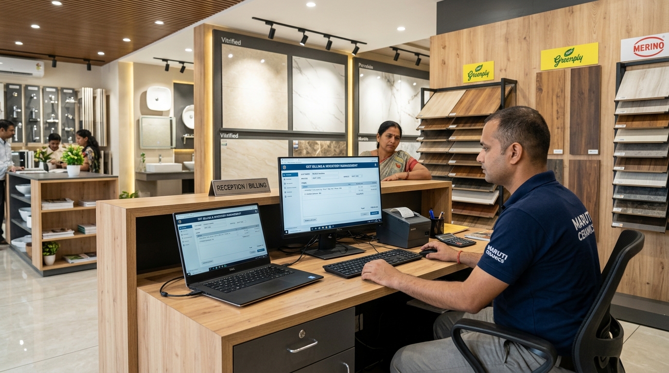 Hardware, Plywood & Tiles Showroom GST Billing & Inventory Software